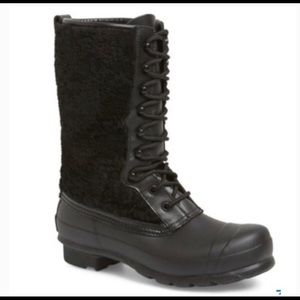 Hunter Black Shearling Boots